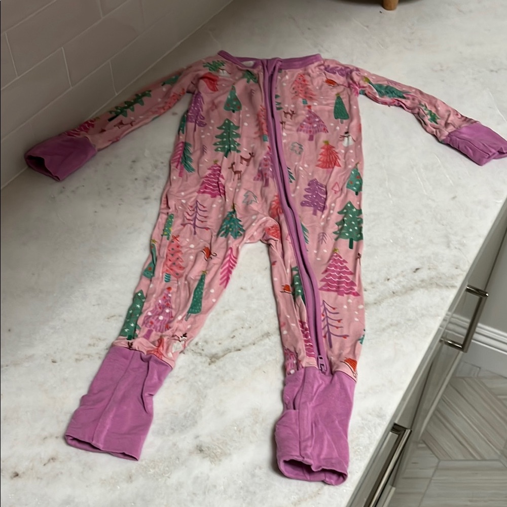 Little Sleepies Pink Merry and Bright Zippy